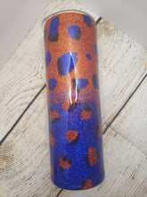 Load image into Gallery viewer, Blue and Orange Leopard Print Tumbler
