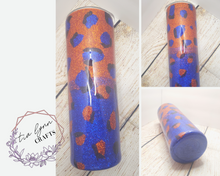 Load image into Gallery viewer, Blue and Orange Leopard Print Tumbler