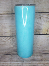 Load image into Gallery viewer, Blue Halloween Pumpkin and Bat Tumbler