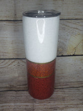 Load image into Gallery viewer, Happy Fall Ya'll Orange and Red Striped Tumbler