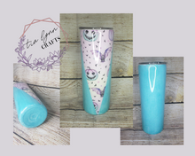 Load image into Gallery viewer, Blue Halloween Pumpkin and Bat Tumbler