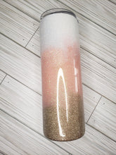 Load image into Gallery viewer, Faith Over Fear Gold Pink White Ombre Tumbler