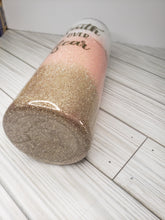 Load image into Gallery viewer, Faith Over Fear Gold Pink White Ombre Tumbler