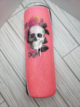 Load image into Gallery viewer, Pink and Black Skull Tumbler