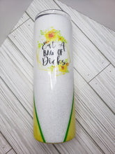 Load image into Gallery viewer, Eat a Bag of D*** Yellow and White Tumbler