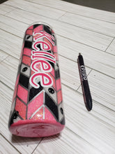 Load image into Gallery viewer, CUSTOM Kellee Pink Skull Tangram Tumbler and Pens