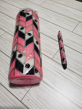Load image into Gallery viewer, CUSTOM Kellee Pink Skull Tangram Tumbler and Pens