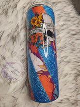 Load image into Gallery viewer, Kinda Emotional Kinda Emotionless Blue Striped Tumbler