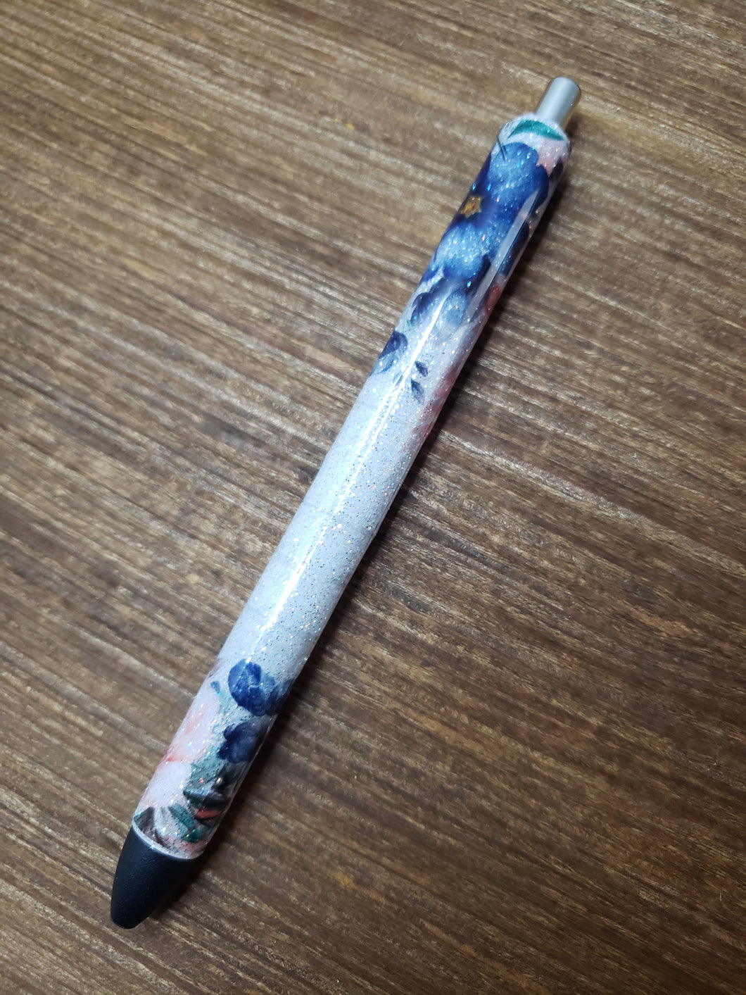 Blue and White Glitter Pen