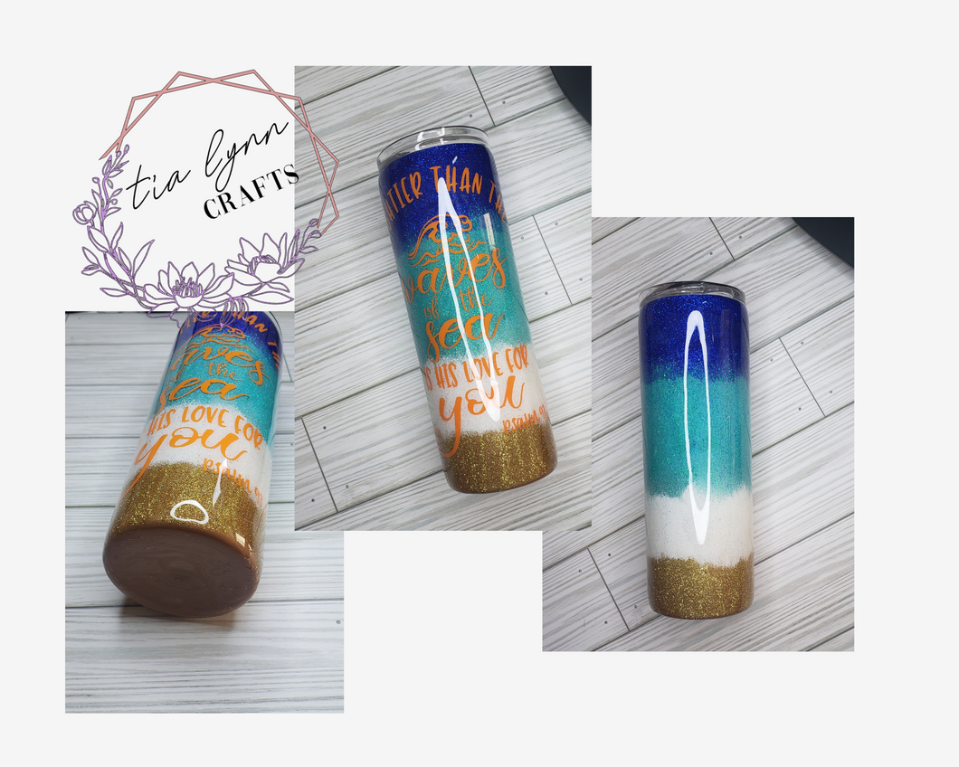 Waves Faith Christ Beach Inspired Tumbler