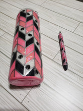 Load image into Gallery viewer, CUSTOM Kellee Pink Skull Tangram Tumbler and Pens
