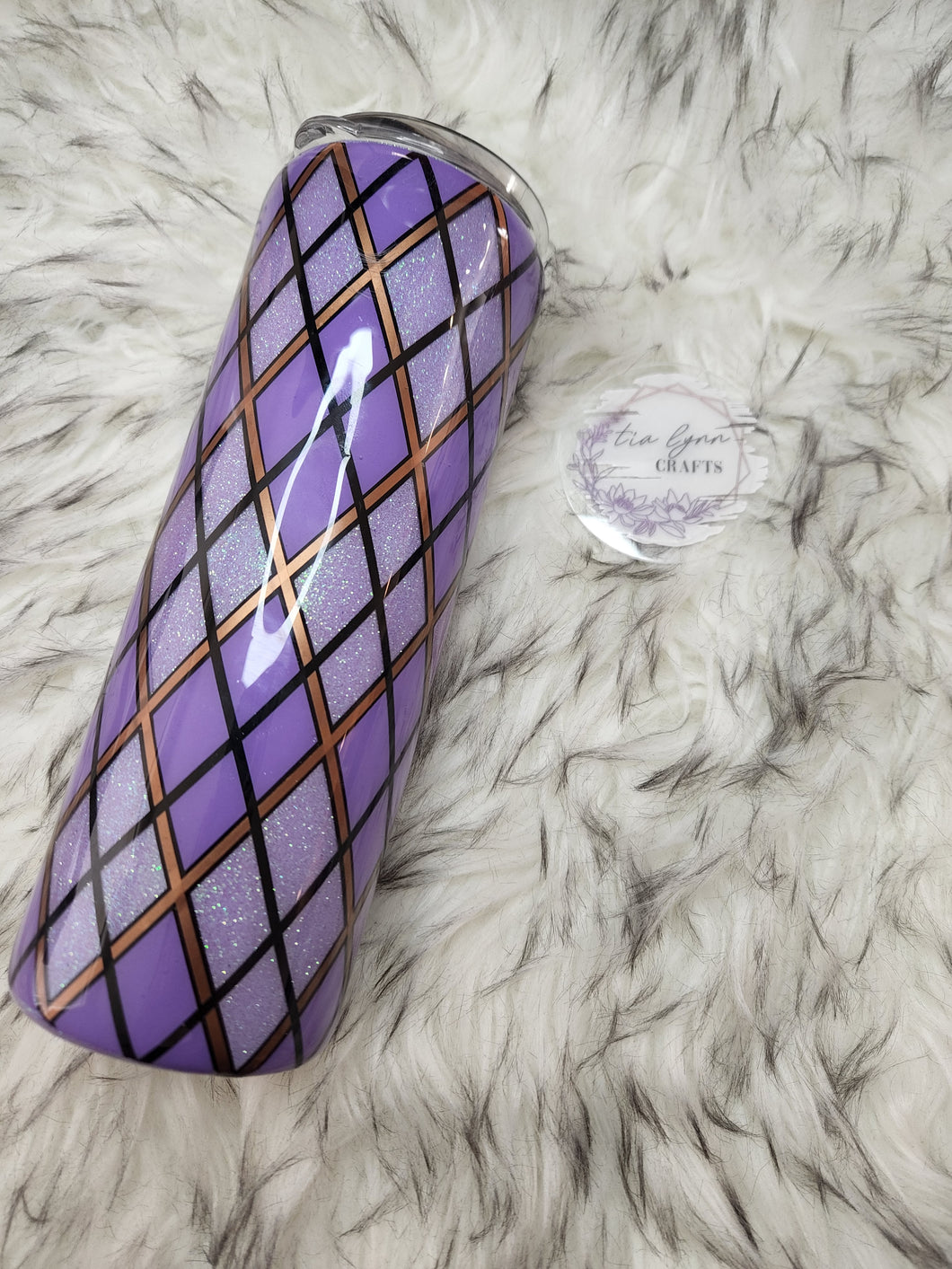 Purple Argyle Tumbler